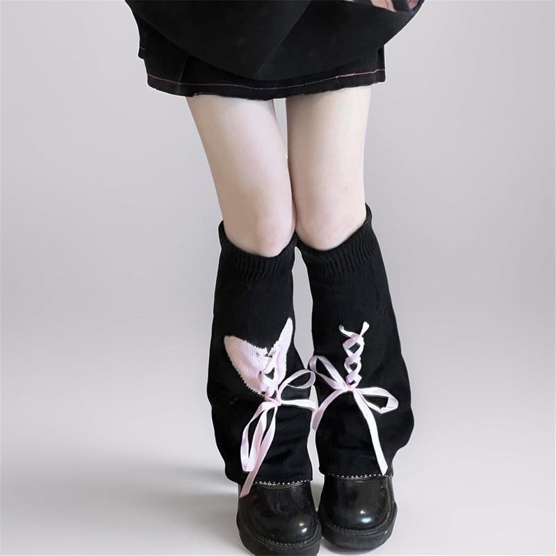 Insdark Goth Leg Warmers Women Japanese Gothic Y2k Harajuku Grunge Emo Punk 80s - Image 3